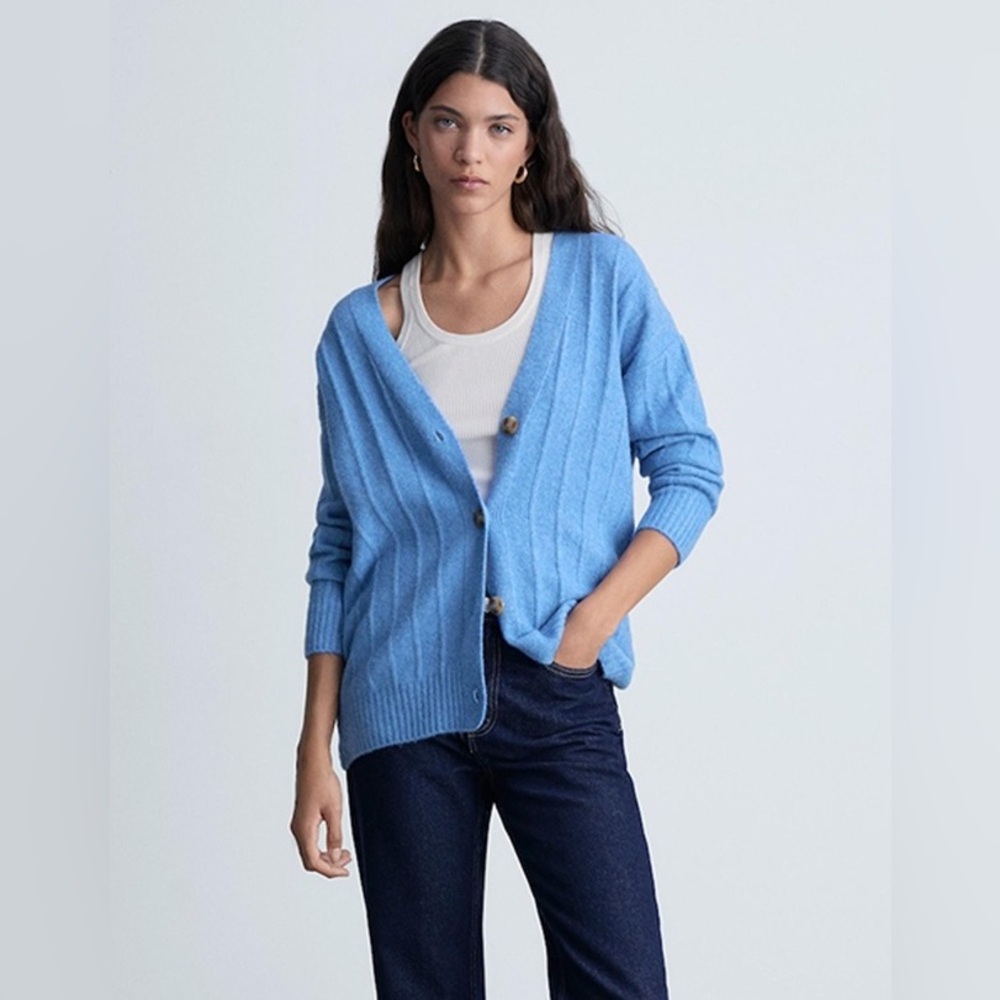 NWOT- M.N.G Taldote Cardigan in Blue